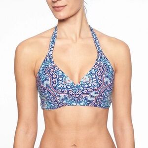 Blue and White Halter Bikini set